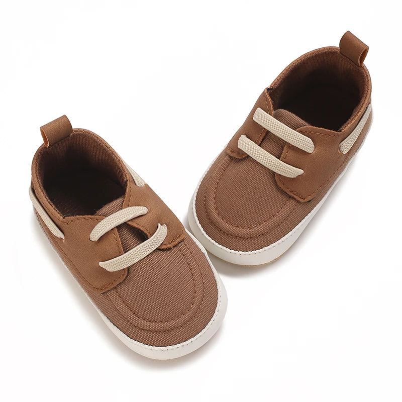 Baby Shoes 0-18M, Soft Leather Prewalker Sneakers, Non-Slip Sole for First Steps.