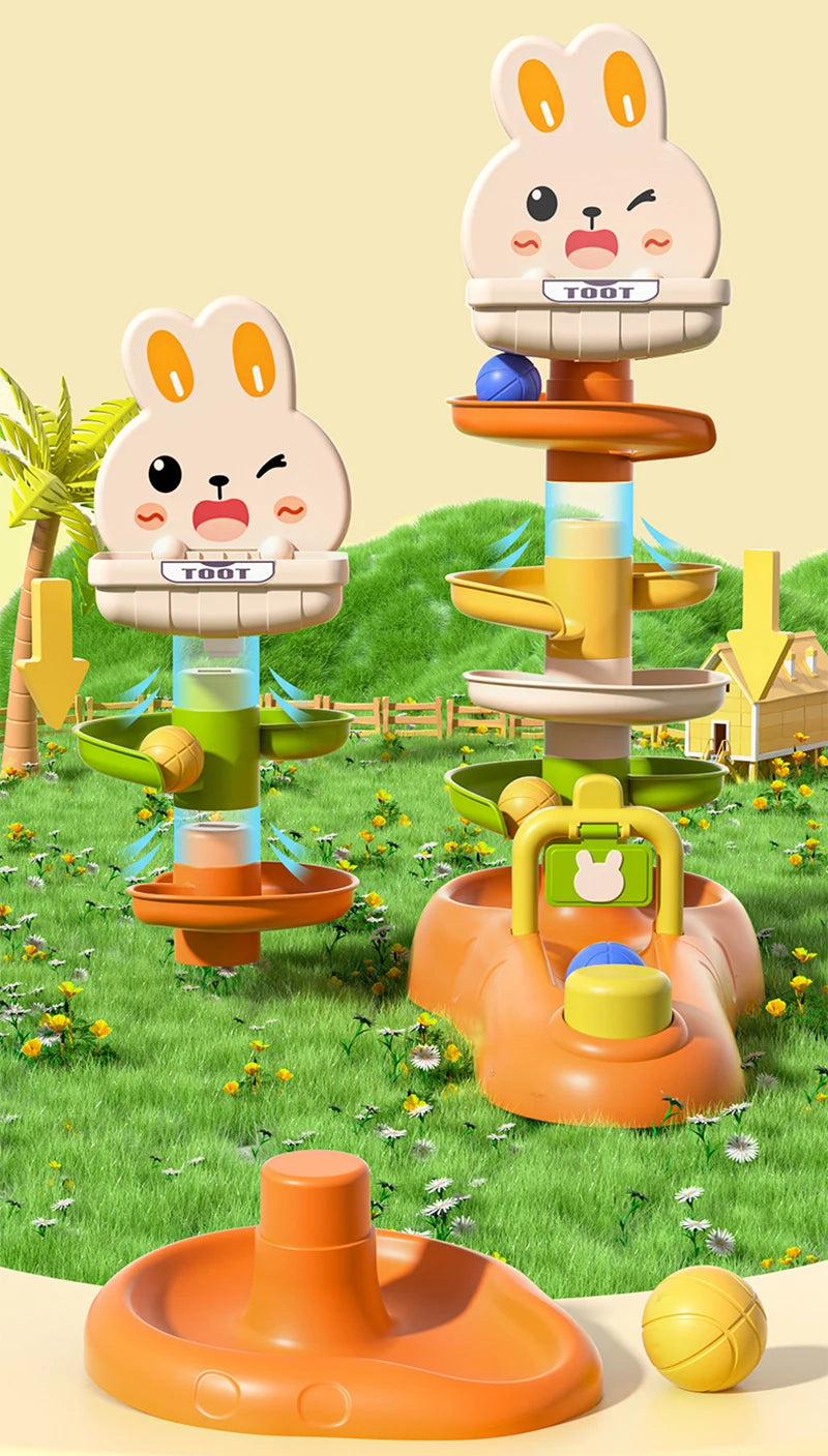 Ball Drop Toys for Toddler 1-3 Montessori Stacking Tower Toy Baby Development Games Educational Learning Activity Birthday Gift