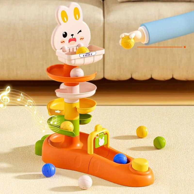 Ball Drop Toys for Toddler 1-3 Montessori Stacking Tower Toy Baby Development Games Educational Learning Activity Birthday Gift