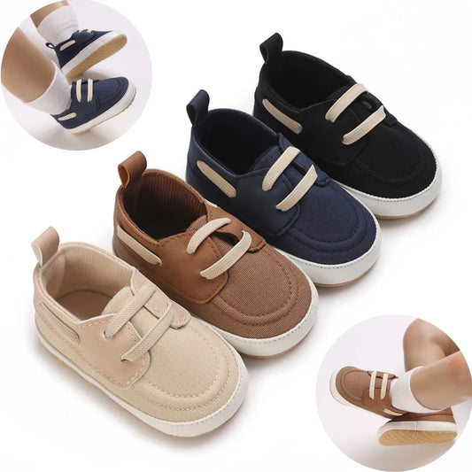 Baby Shoes 0-18M, Soft Leather Prewalker Sneakers, Non-Slip Sole for First Steps.