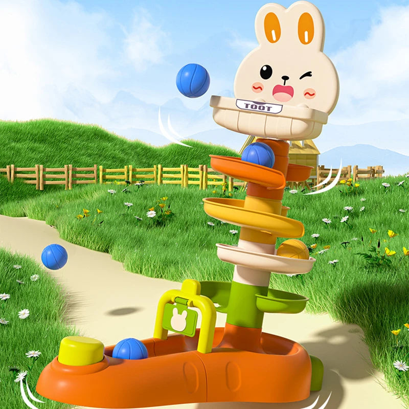 Ball Drop Toys for Toddler 1-3 Montessori Stacking Tower Toy Baby Development Games Educational Learning Activity Birthday Gift