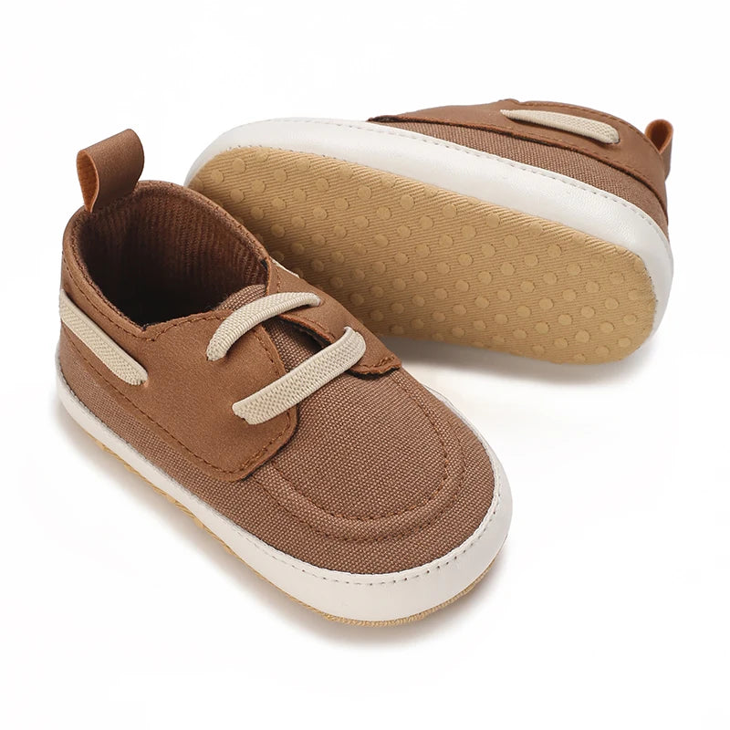 Baby Shoes 0-18M, Soft Leather Prewalker Sneakers, Non-Slip Sole for First Steps.