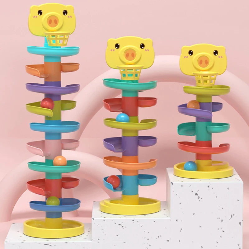 Ball Drop Toys for Toddler 1-3 Montessori Stacking Tower Toy Baby Development Games Educational Learning Activity Birthday Gift